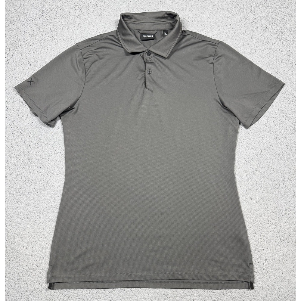 CUTS Clothing Polo Shirt Women XL Gray Slim Fit Performance Stretch Athletic